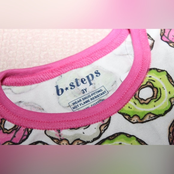 B Steps Toddler Girl 3T Pajamas Sports Doughnuts NWT - Picture 2 of 3